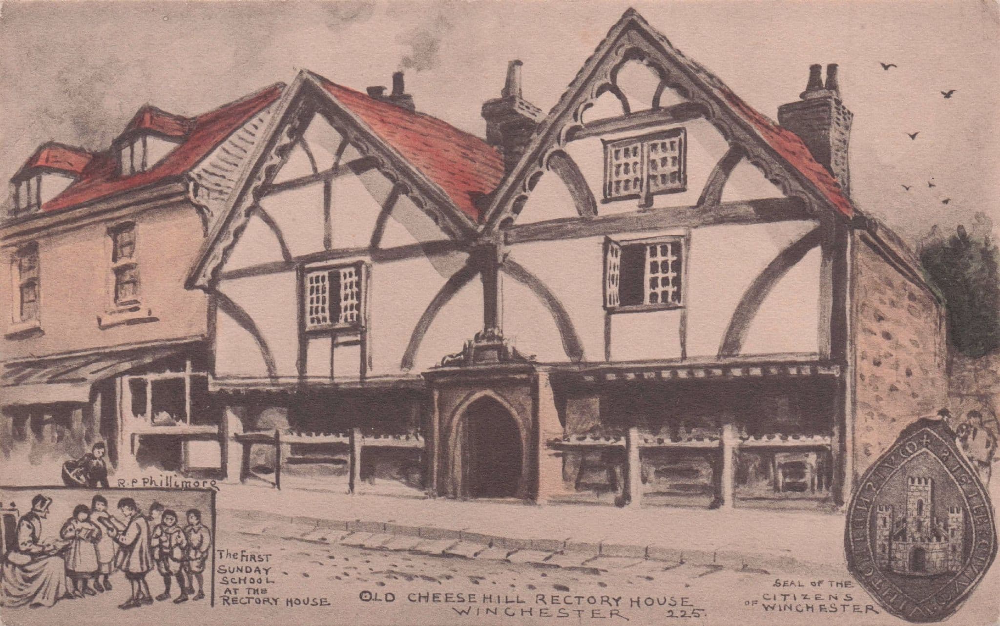 First Sunday School Cheese Hill Rectory House Winchester Phillimore Postcard