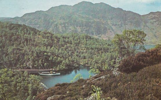 Fishing at Loch Katrine Scotland 1960s Scottish Advertising Postcard