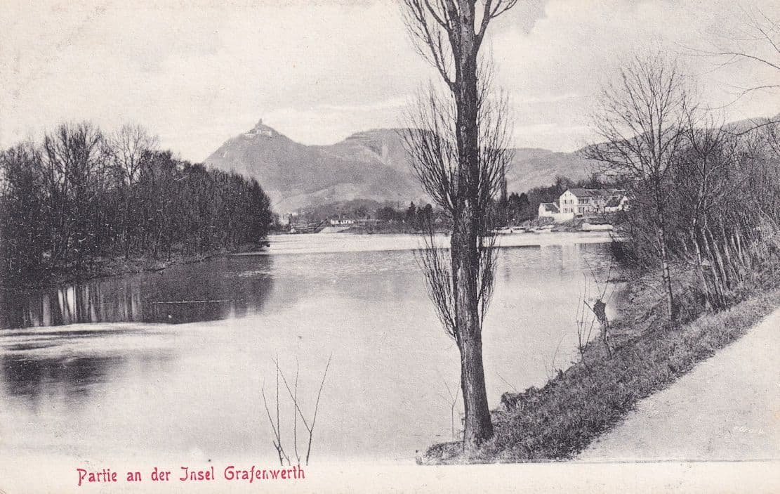 Fishing at Partie An Der Insel Grafenwerth German Old Postcard