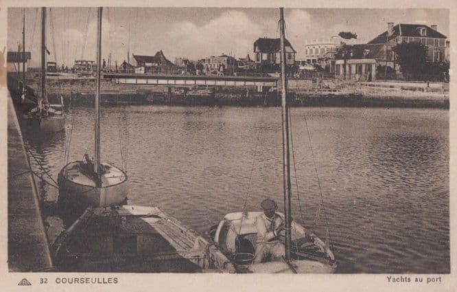 Fishing Boat Boats at Courseulles Normandy Antique French Postcard