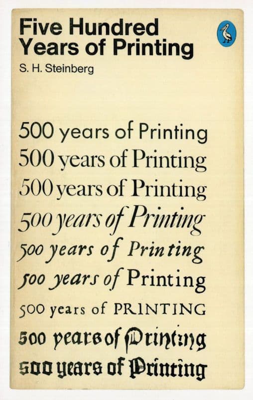 Five Hundred Years Of Printing SH Steinberg 1955 Book Postcard