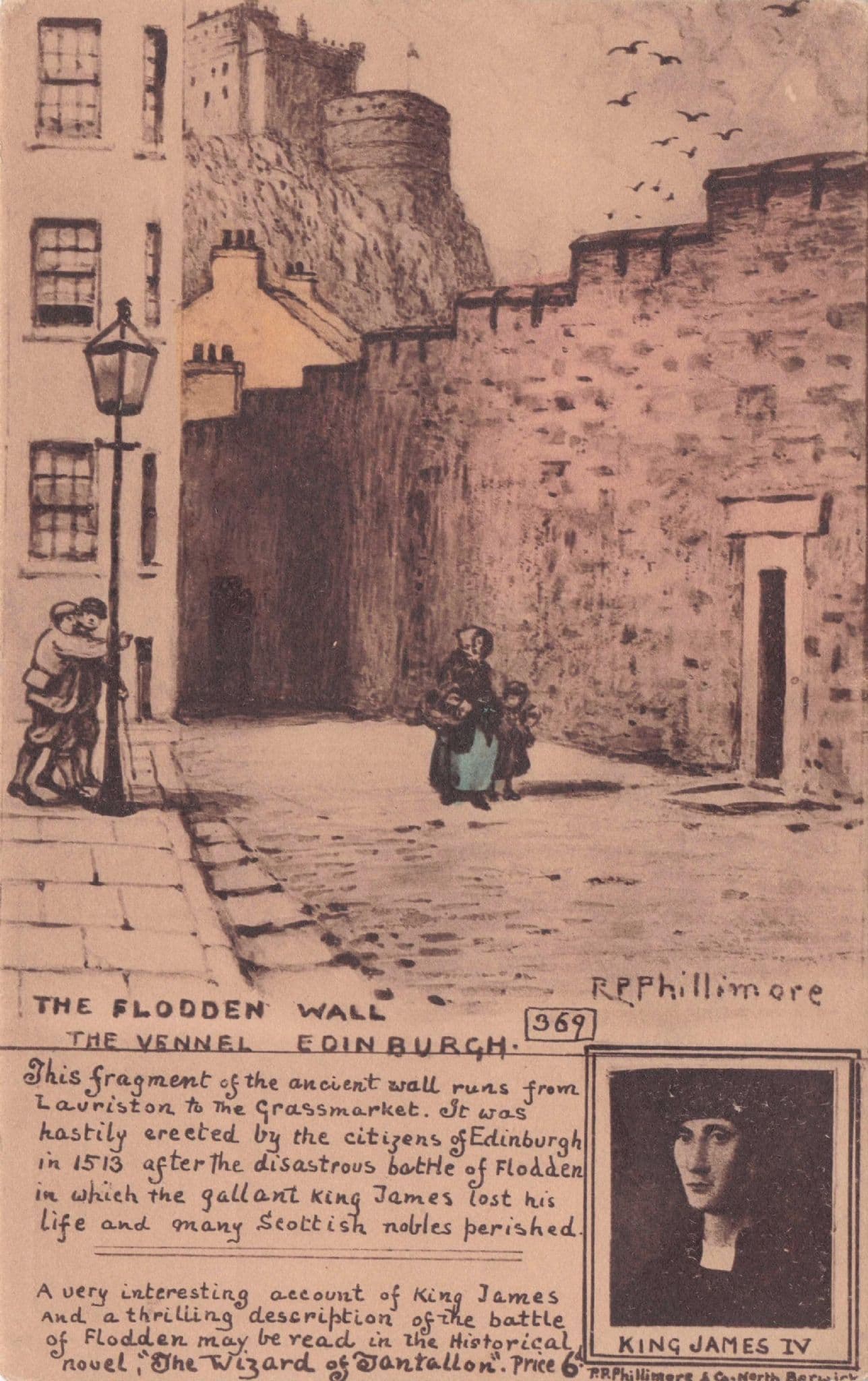 Flodden Wall Old Battle King James Death Phillimore Scottish Postcard