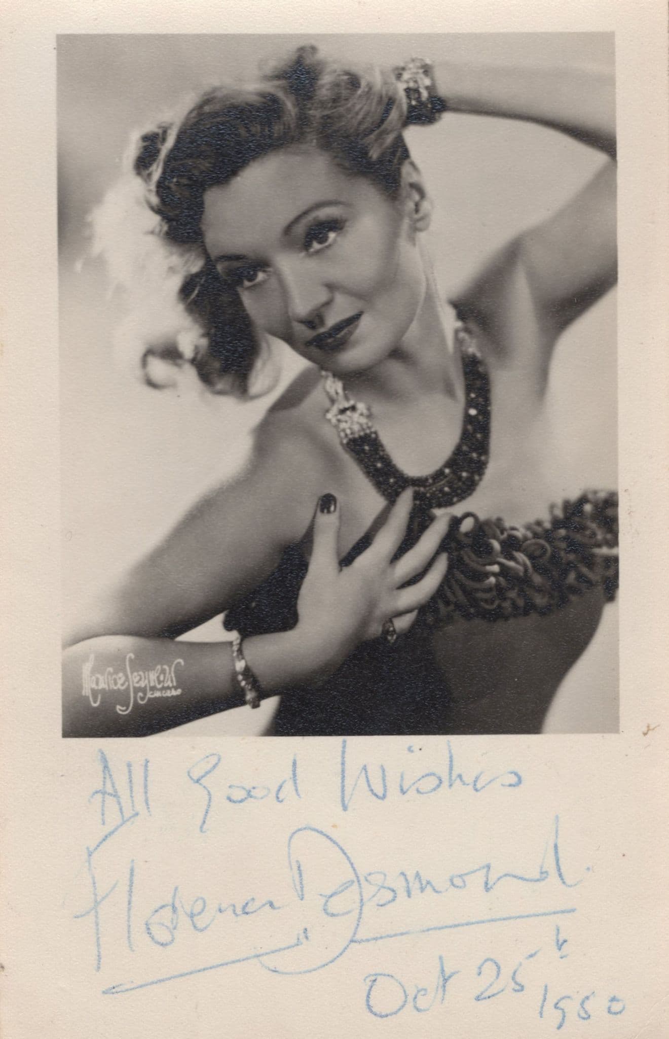 Florence Desmond 1960 Signed Photo At Henry Hall Live Concert