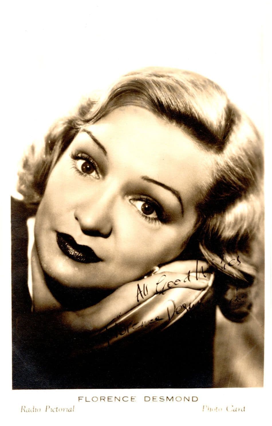 Florence Desmond Radio Pictorial Antique Signed Photo Card