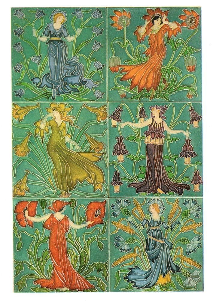 Flower Fairies Six Antique Tiles Victoria & Albert Museum Postcard