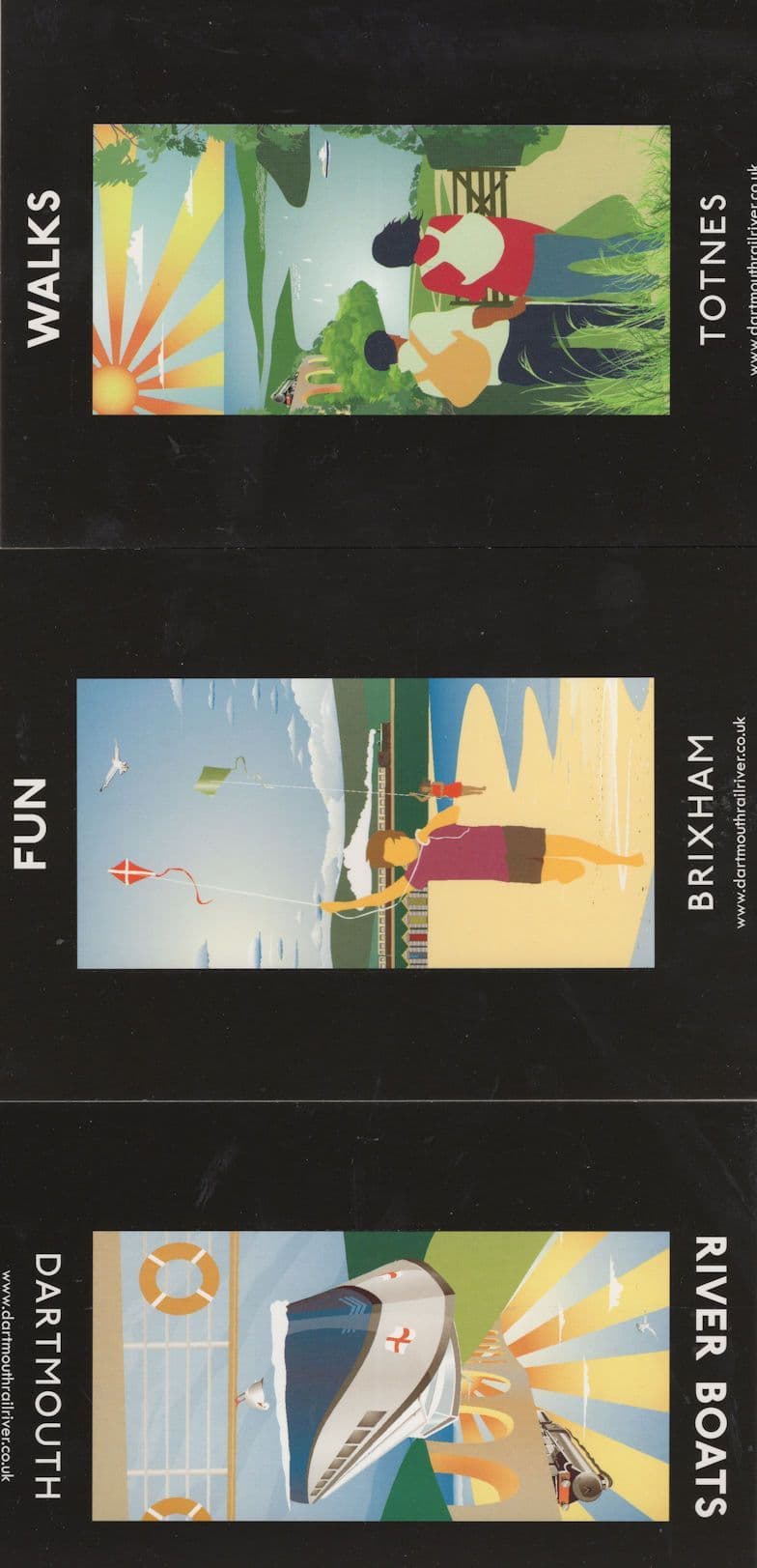 Flying A Kite Rambling Boats at Dartmouth Brixham Totnes Postcard s