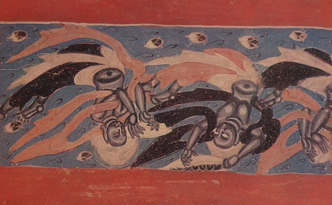 Flying Celestial Chinese Mythology Mural Northern Chou Postcard