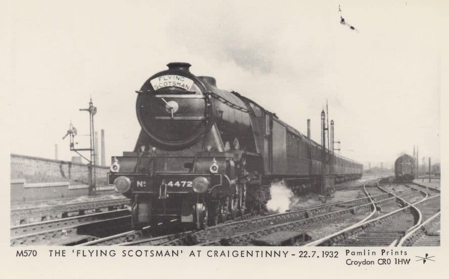 Flying Scotsman No.4472 at Craigentinny Station Train Postcard