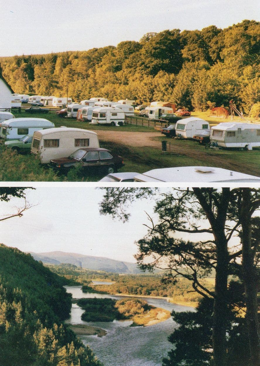 Fochabers Morayshire River Spey Burnside Caravan Shop Scottish Postcard