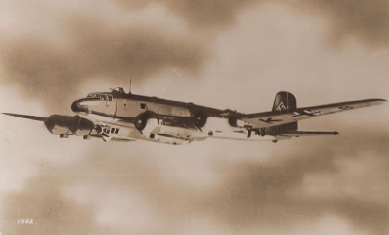 Focke Wolf FW 200 German Military WW2 Plane Plain Back Postcard Old Photo