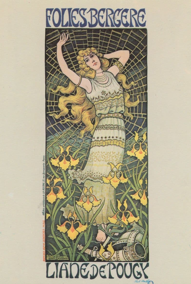 Folies Bergere Liane De Pougy Paris Museum Poster Postcard
