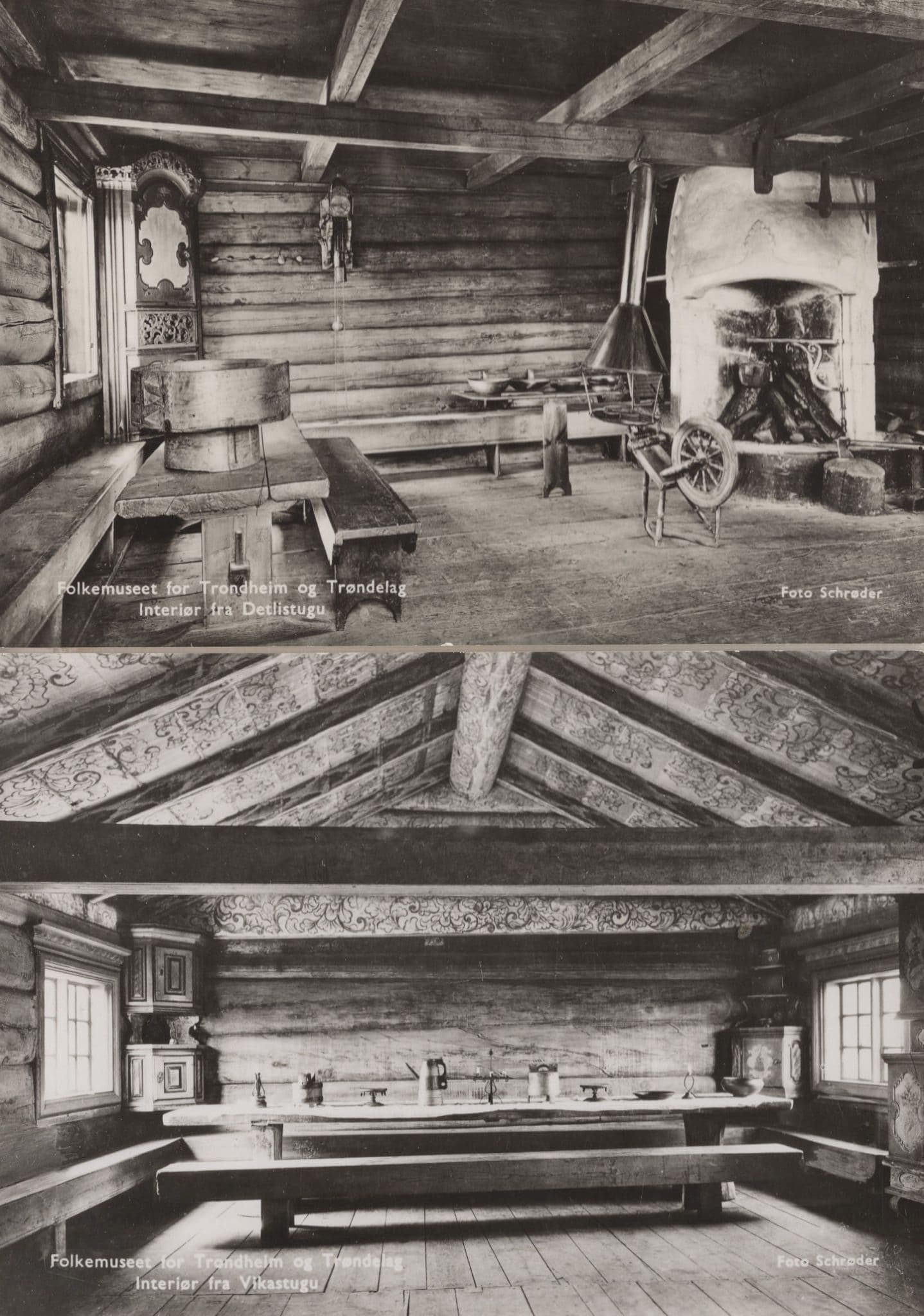 Folkemuseet Norway Museum 2x Vintage Real Photo Postcard s