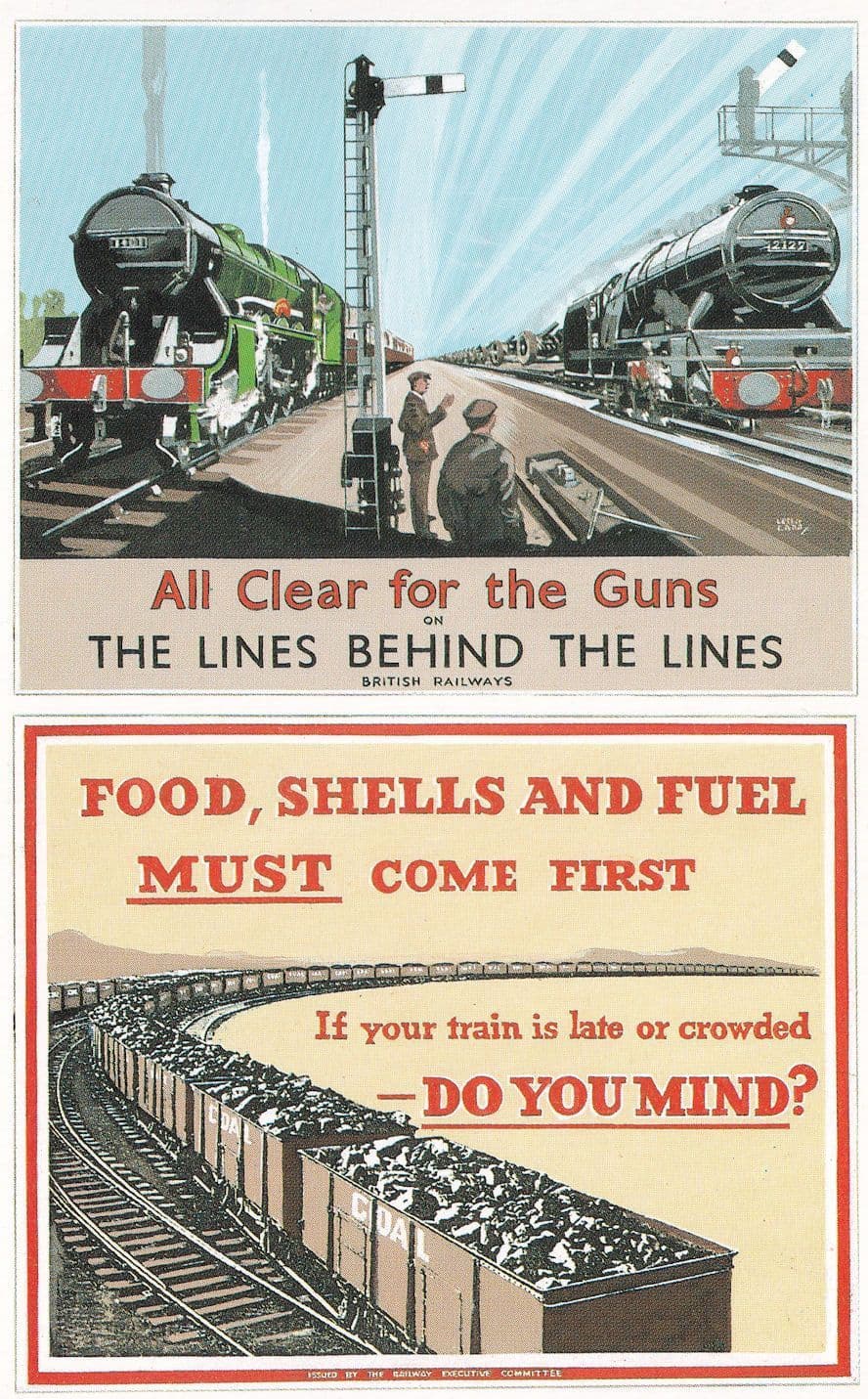 Food Shells & Fuel Must Come First Military Train Poster Postcard