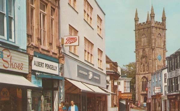 Fore Street St Saint Austell Cornwall Boots The Chemists Shoe Shop Bank Postcard