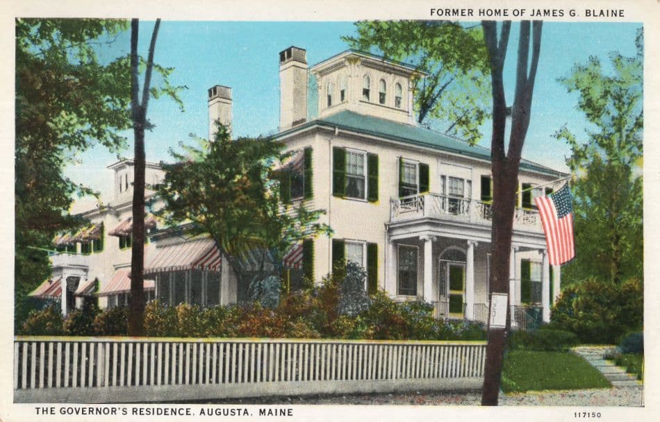 Former House Of James G Blaine Augusta USA Old Postcard