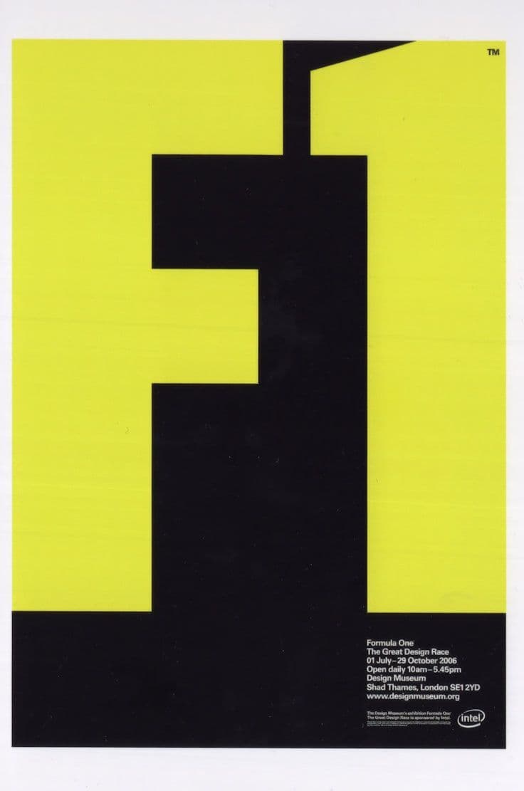 Formula 1 The Great Design Race Motor Racing Exhibition Poster Postcard