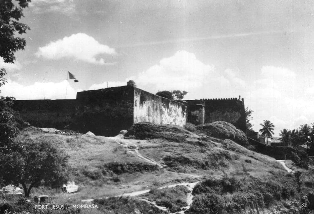 Fort Jesus Mombasa Vintage B&W Real Photo African Postcard