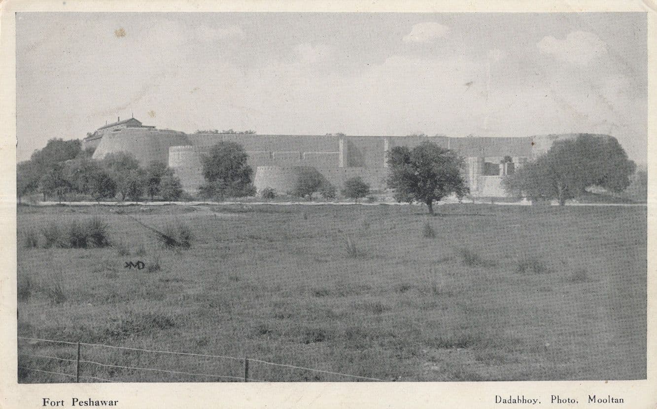 Fort Peshawar Pakistan Antique Postcard