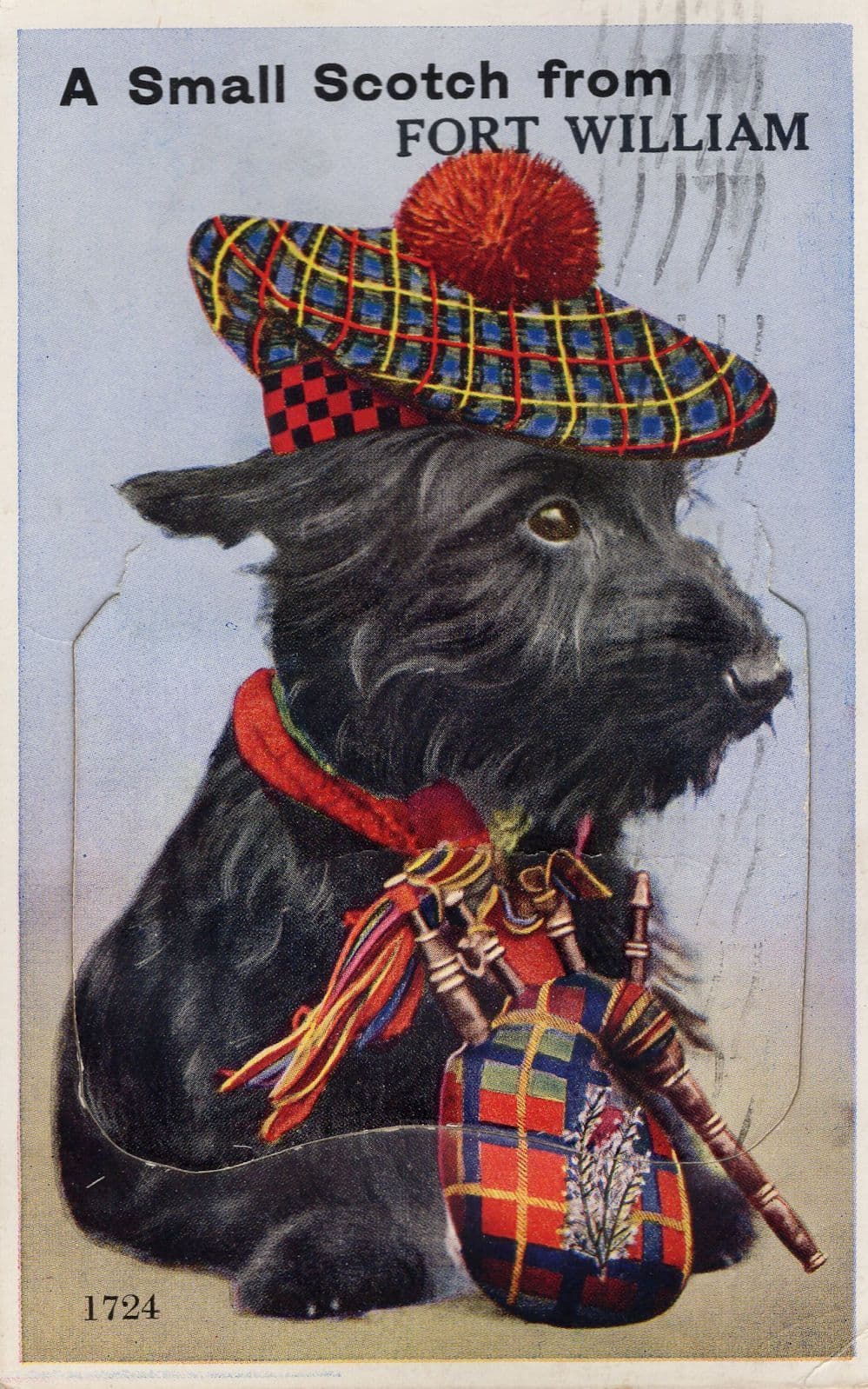 Fort William Scotty Dog Mailing Novelty Scottish Old Postcard