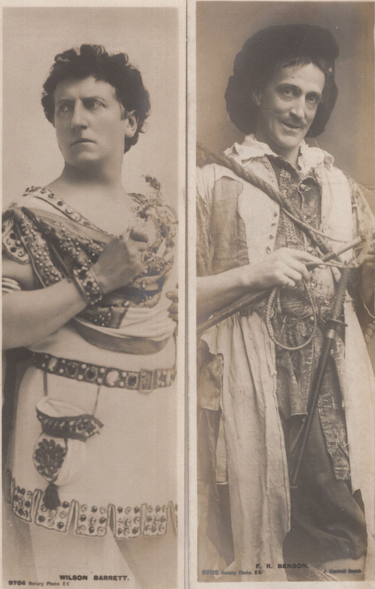 FR Benson Wilson Barrett 2x Antique Actor Bookmark Postcard s