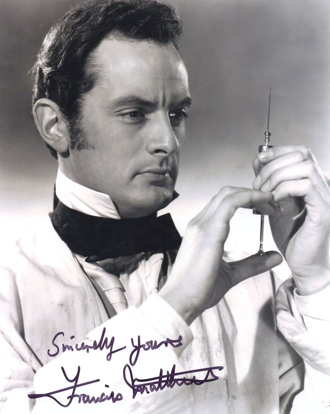 Francis Matthews in Revenge Of Frankenstein Hammer Horror 10x8 Hand Signed Photo