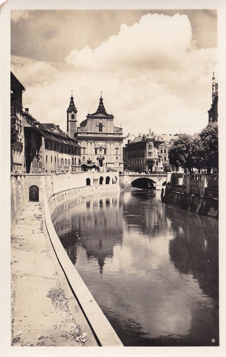 Franciscan Church of the Annunciation Marijinega Oznanenja Slovenia RPC Postcard