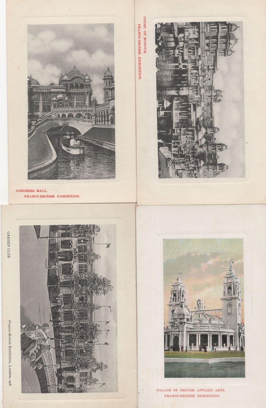 Franco Exhibition Congress Hall Court Of Honour 4x Postcard s