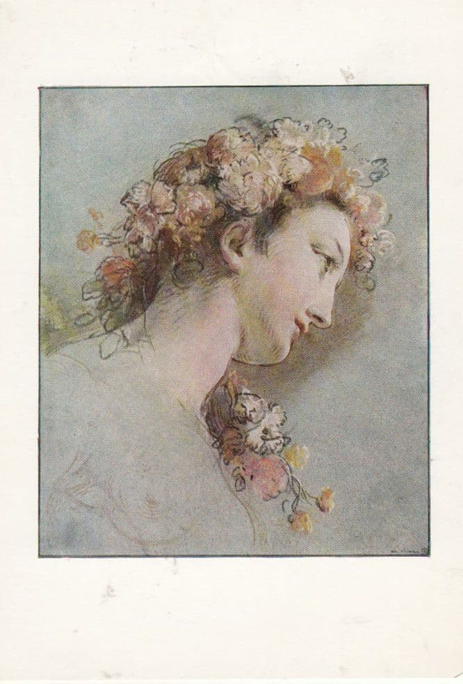 Francois Lemoine Head Of A Girl British Museum Painting Postcard