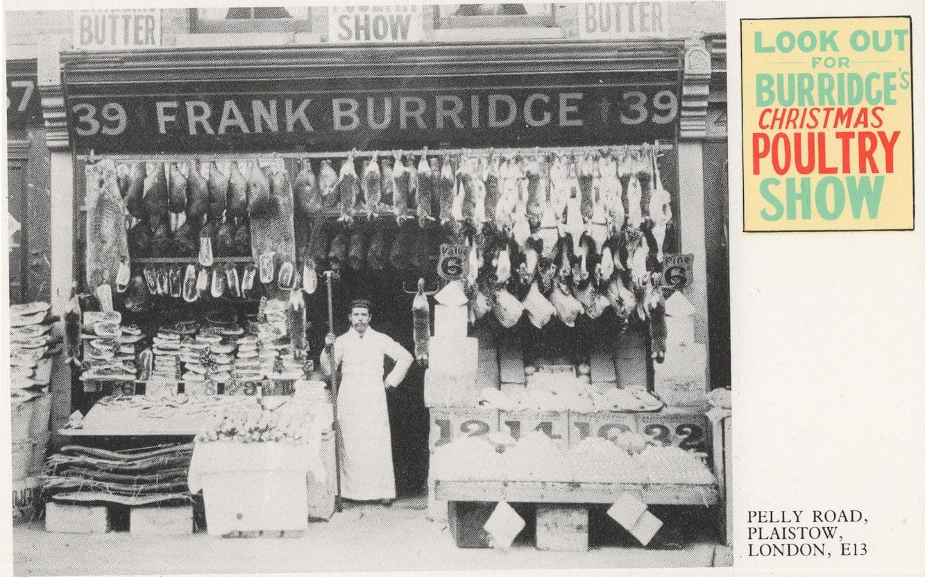 Frank Burridge Plaistow Essex East London Poultry Butchers Postcard