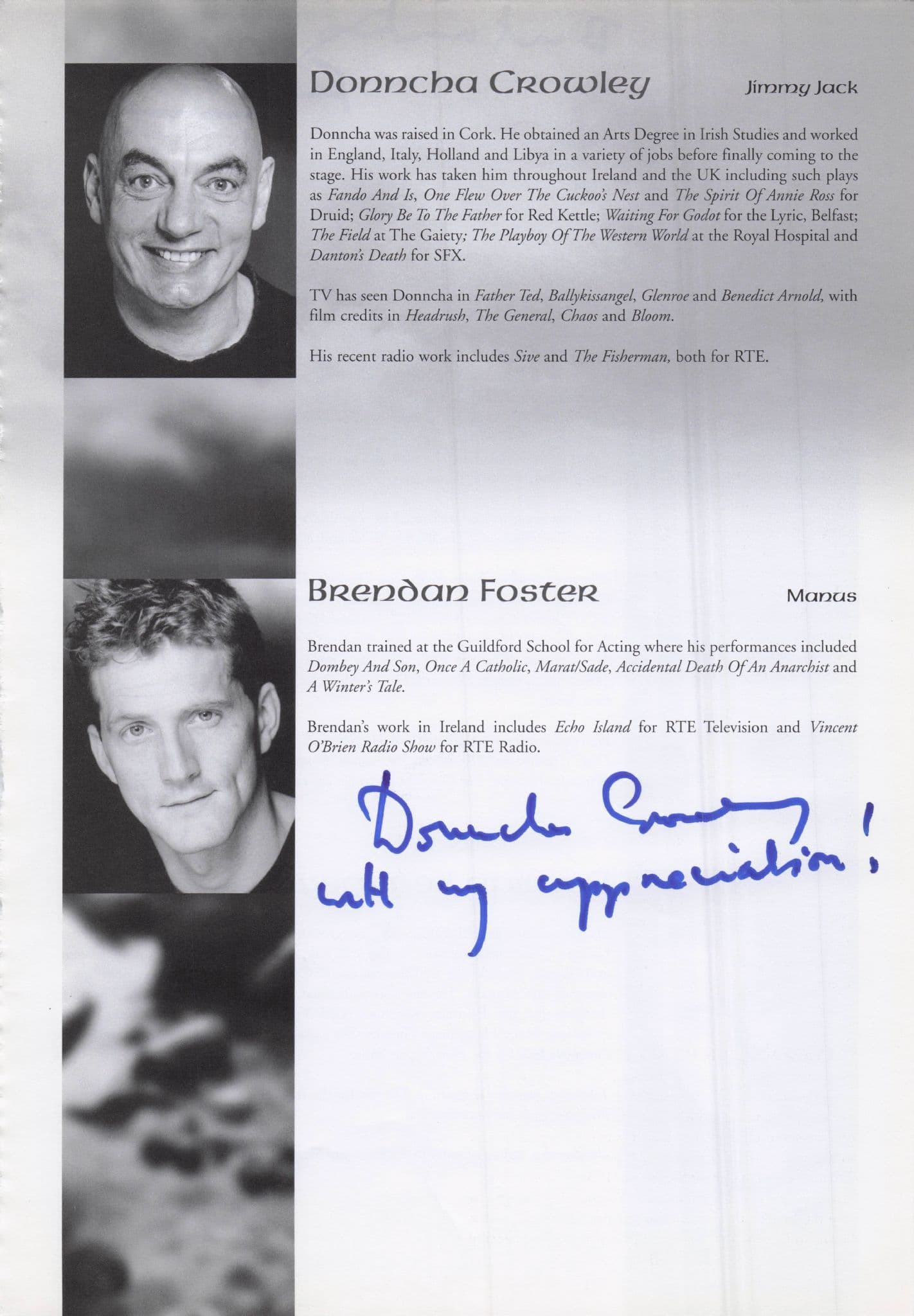 Frank Grimes A Bridge Too Far Hand Signed Theatre Page