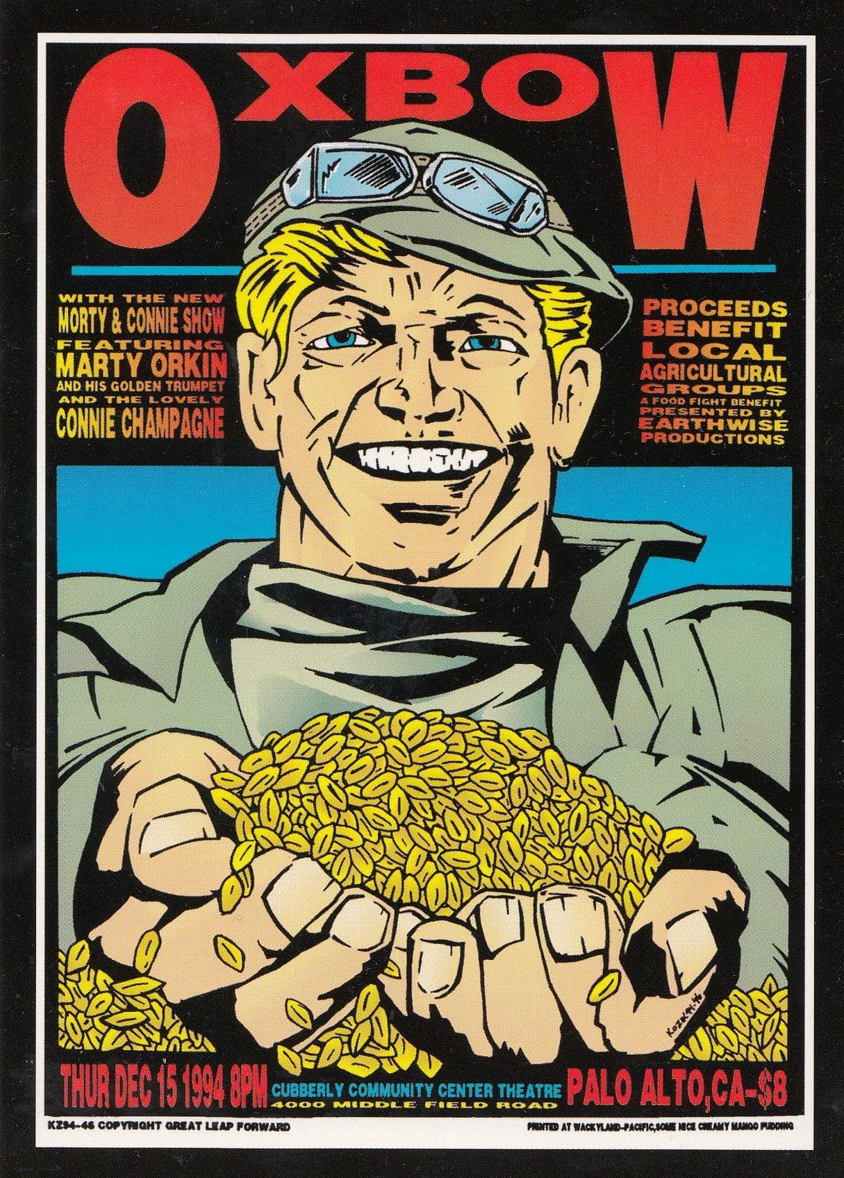 Frank Kozik Oxbow Palo Alto 1994 Music Poster Agricultural Concert 94 Art Postcard