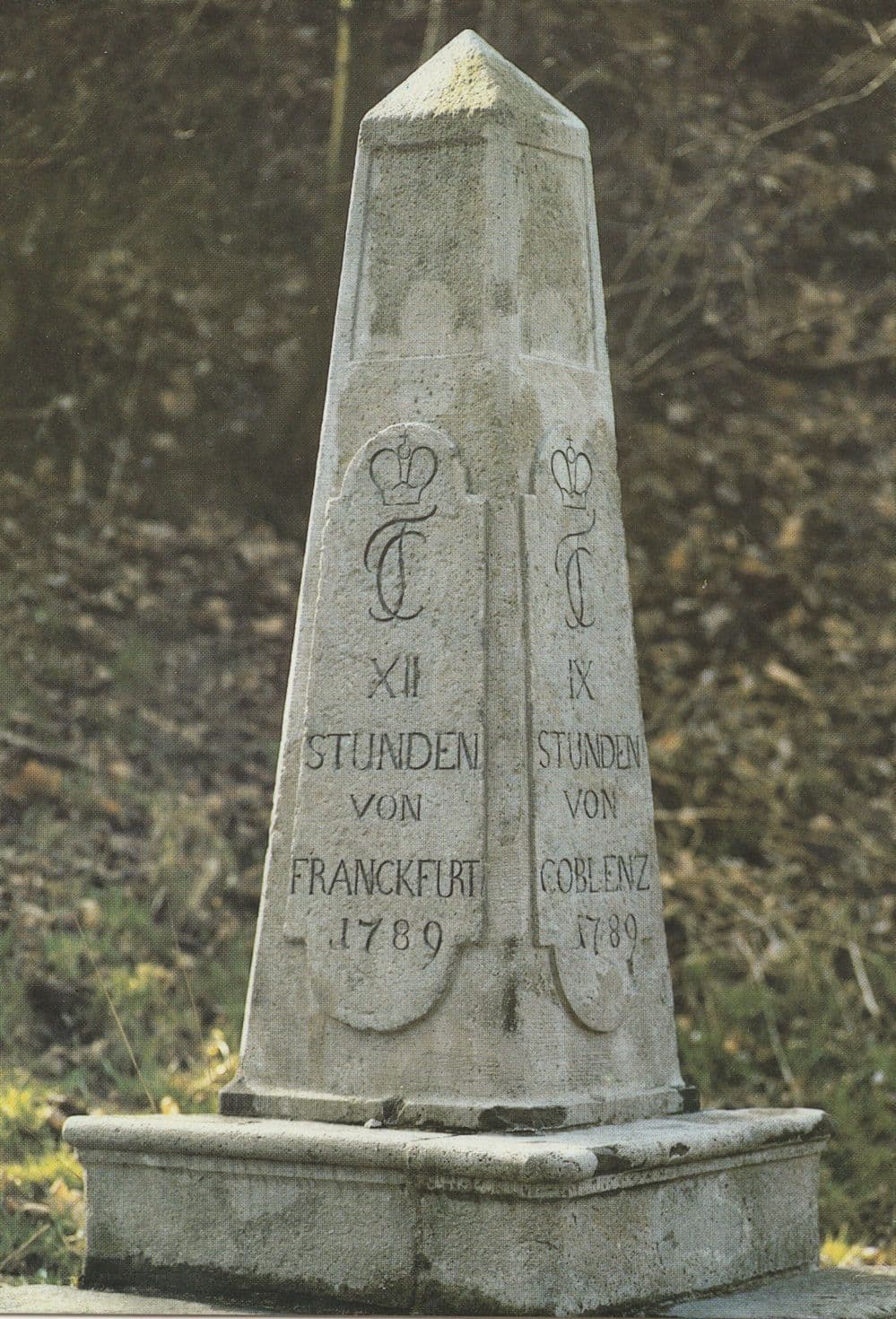 Frankfurt Milestone Borne Meilenstein Bei Limburg German Postcard