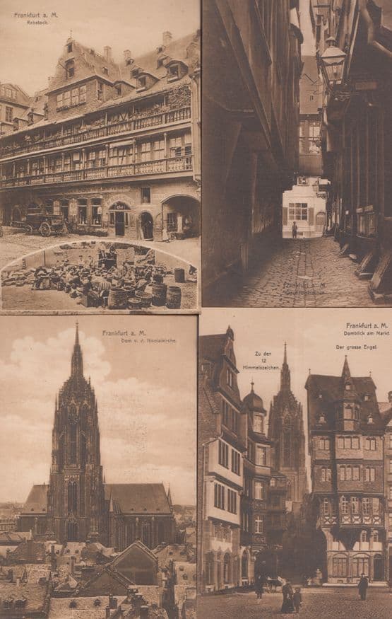 Frankfurt Rebstock 4x Antique Postcard s