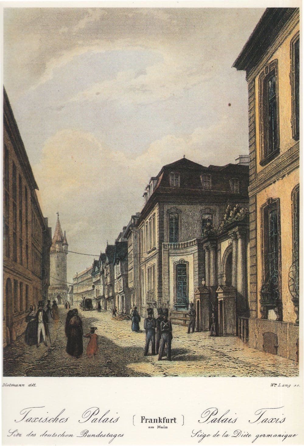 Frankfurt Taxis Germany AM Main Old Former Palace Painting Postcard