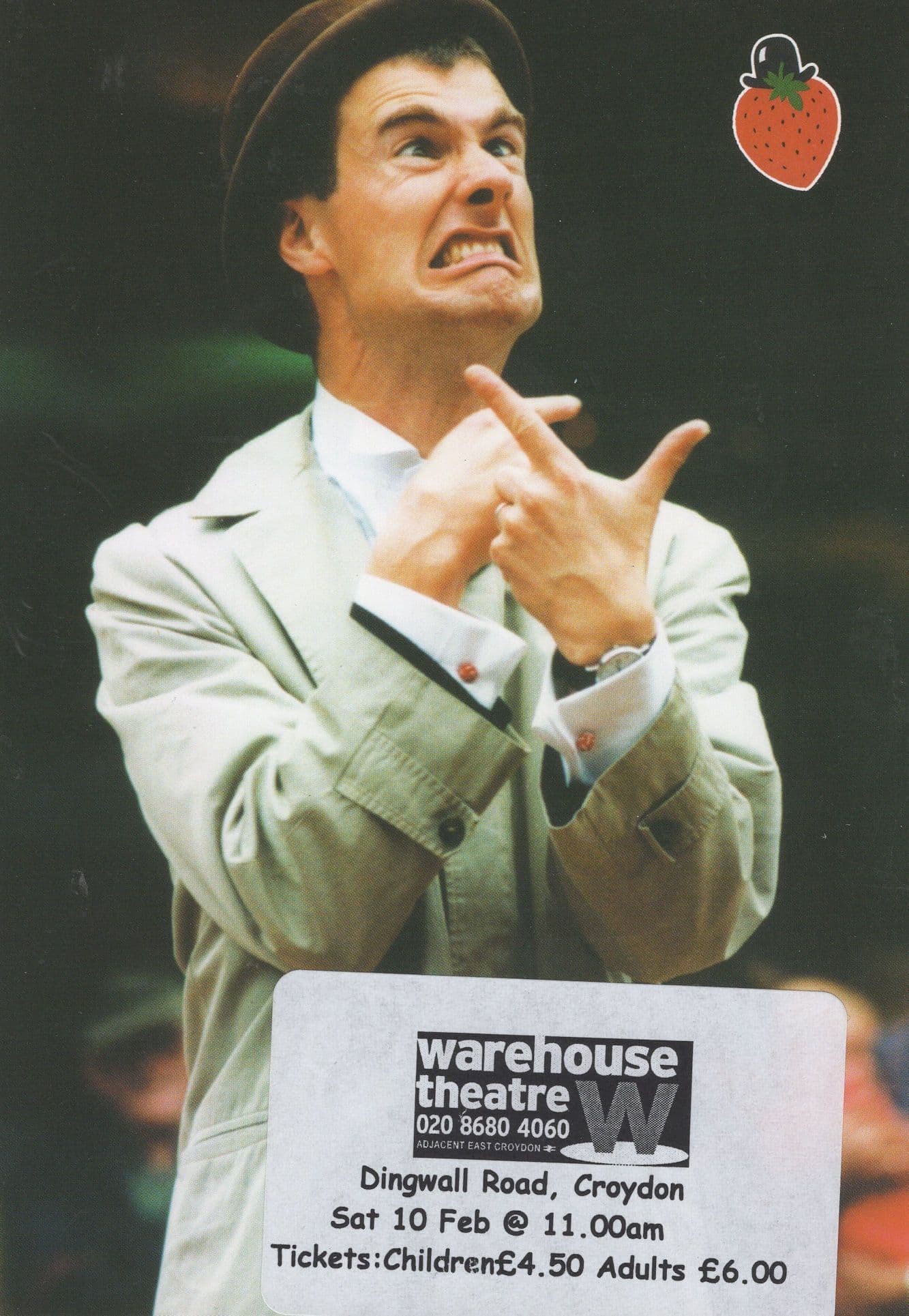 Fraser Hooper Angry Clown & Comedian Live Tour Advertising Postcard