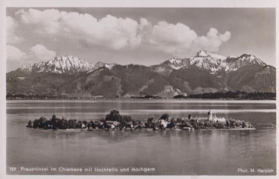 Fraueninsel Im Chiemsee mit Hochfelln Real Photo German Postcard