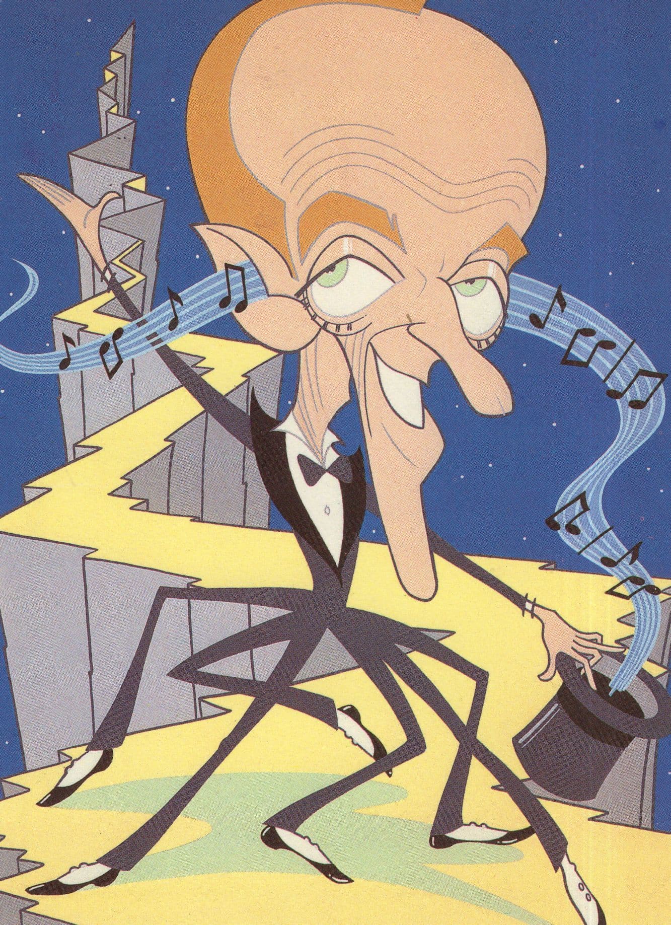 Fred Astaire Film Star Caricature Art Painting Comic Postcard