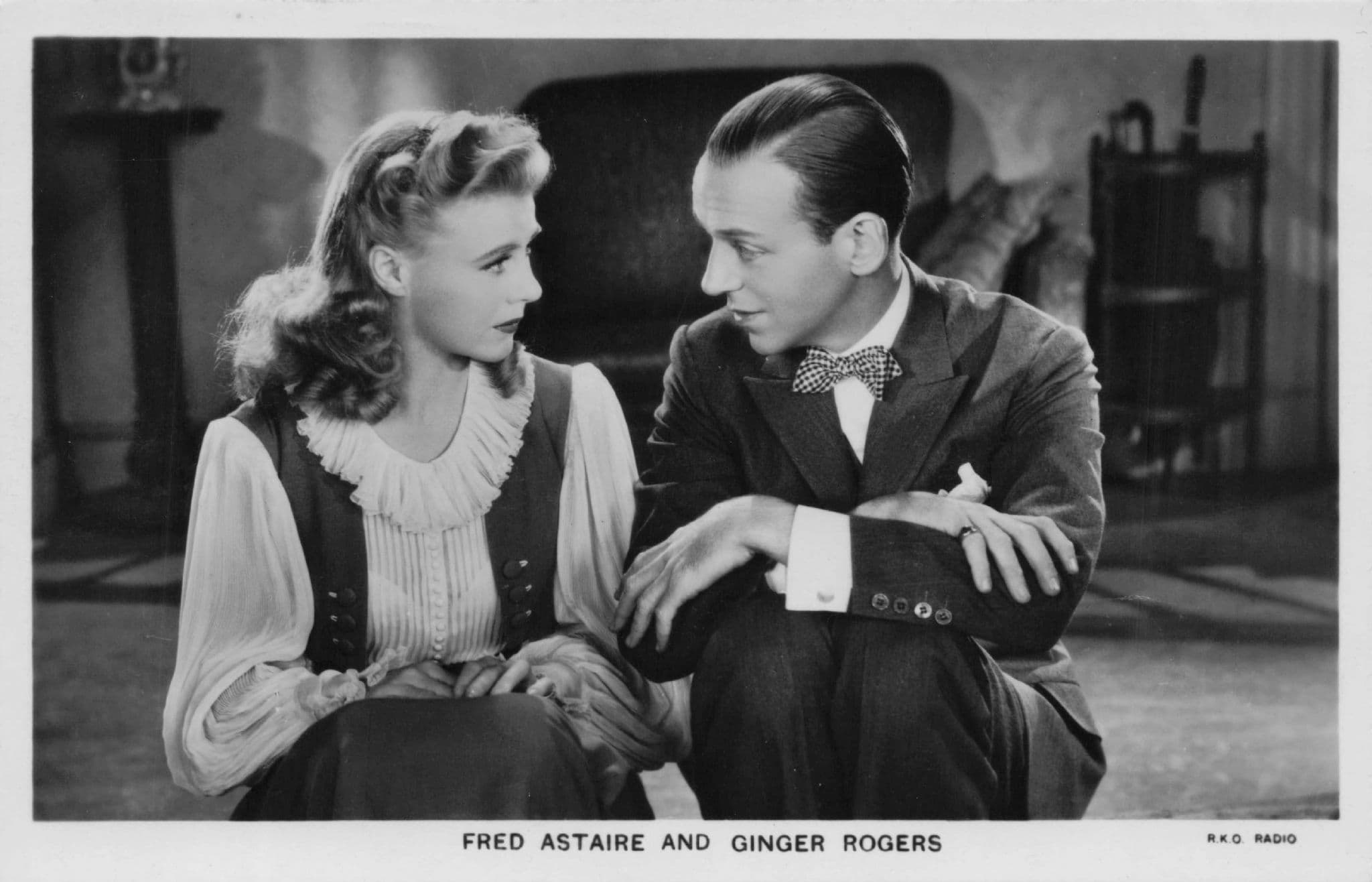 Fred Astaire & Ginger Rogers Vintage Real Photo Film Postcard