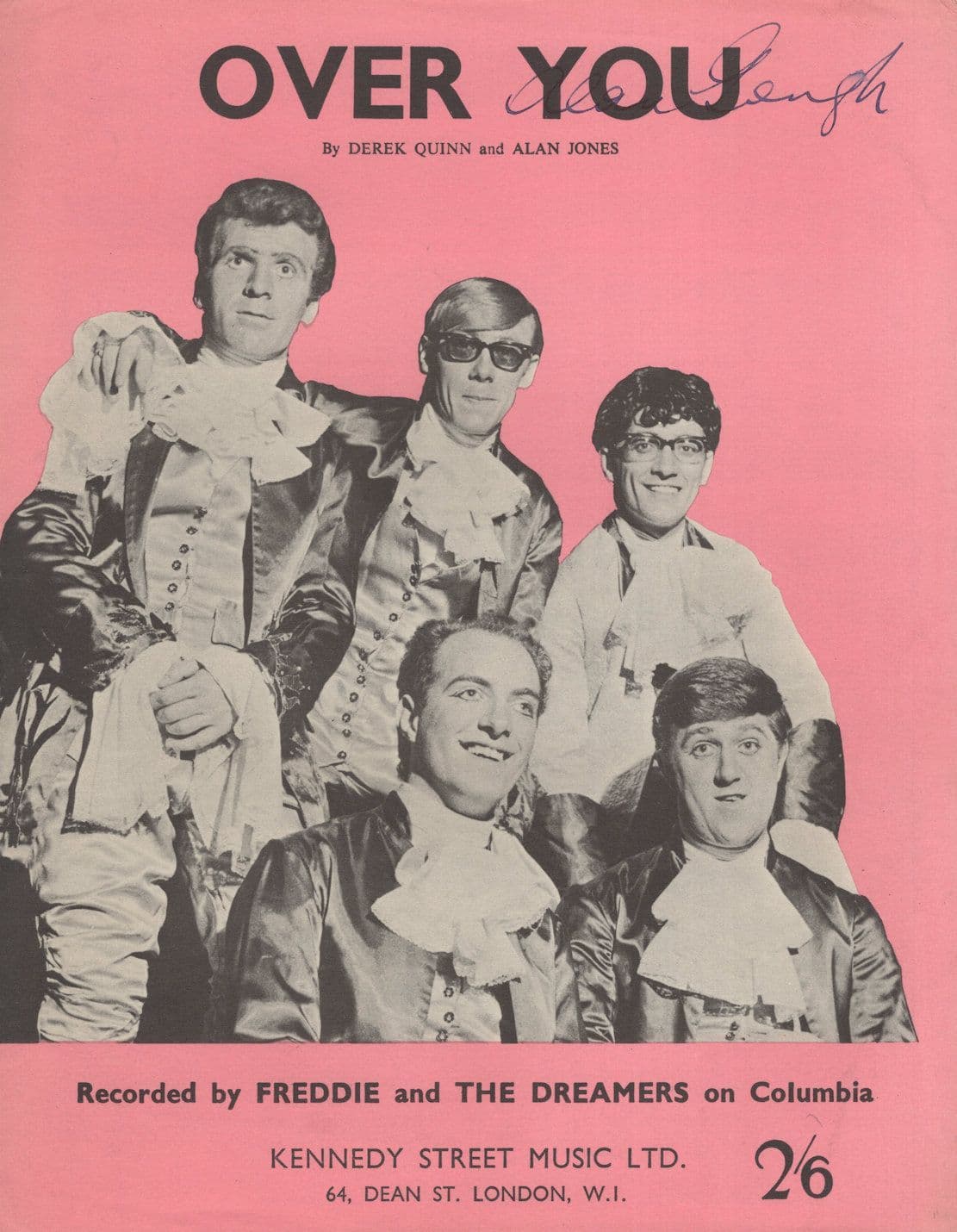 Freddie & the Dreamers Over You 1964 Sheet Music