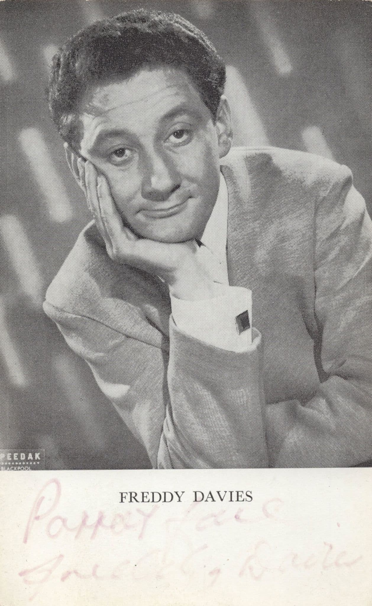Freddy Davies Early Hand Signed Publicity Photo