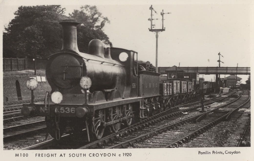 Freight Train at South Croydon Real Photo Railway Postcard