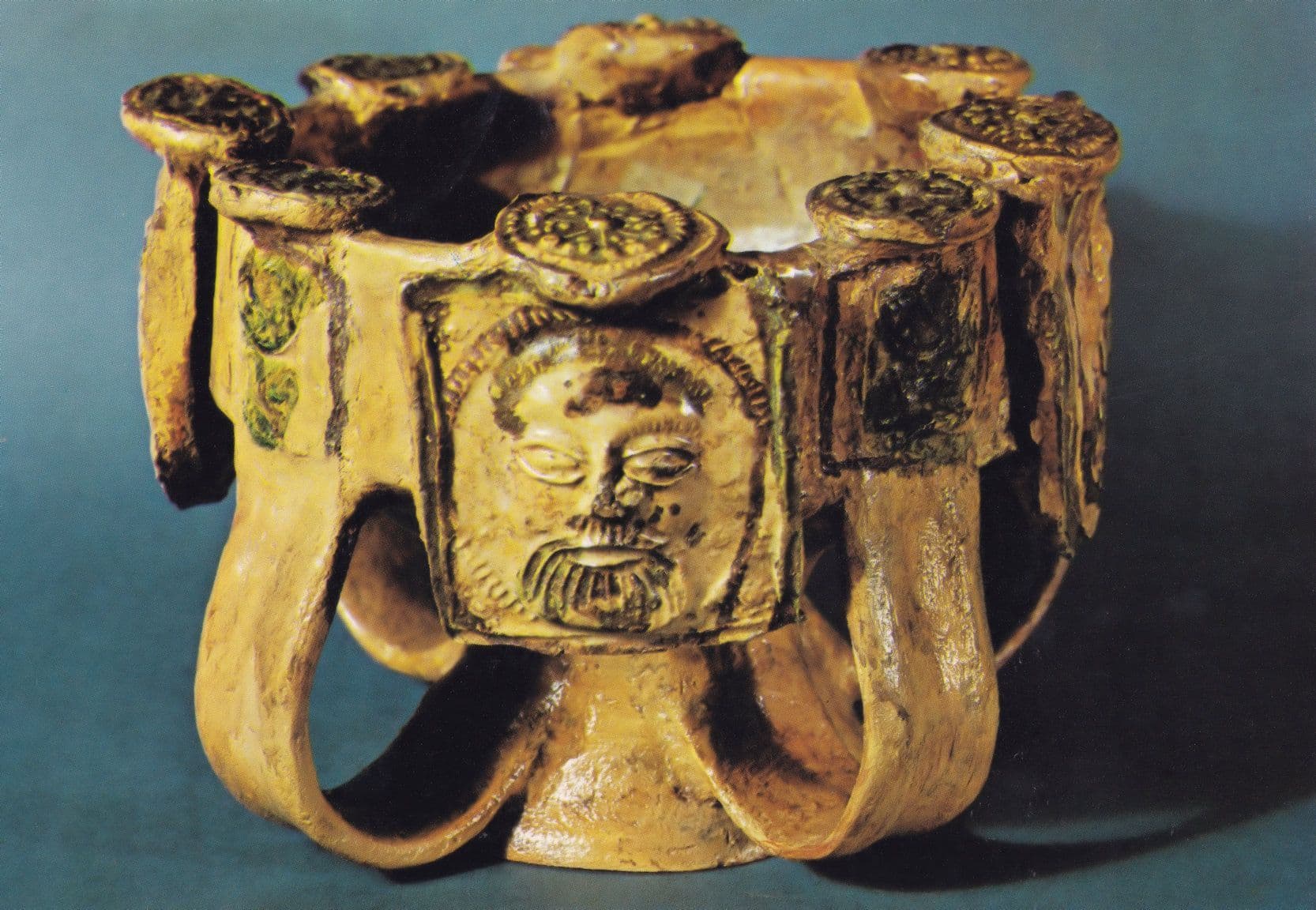 French Antique Chafing Dish 1550 AD From Lincoln Excavation Postcard