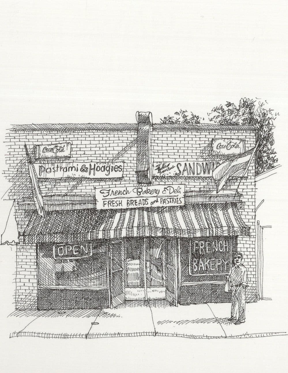 French Bakers Bakery Sandwich Shop Norfolk Virginia Painting Postcard