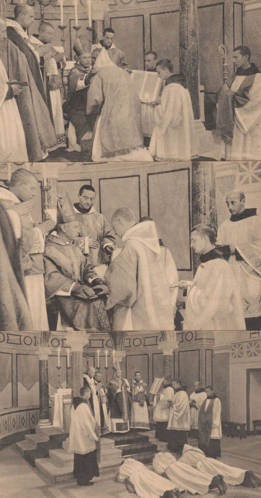 French Deacons 3x Church Christian Antique Deacon Postcard s