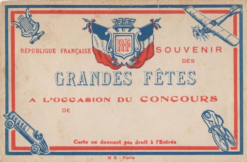 French Fete L'Occasiona Du Concours Bicycle Competition Old Postcard