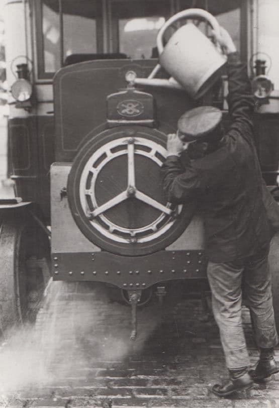 French Garage Petrol Assistant Watering Can Engine 1970s France Car Postcard