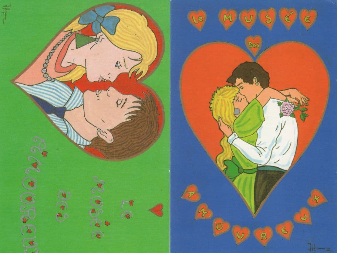 French Love Museum 2x Limited Edition Advertising Postcard s