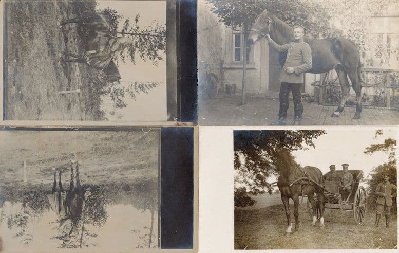 French Mounted WW1 Horse Soldiers 4x Old War Postcard s