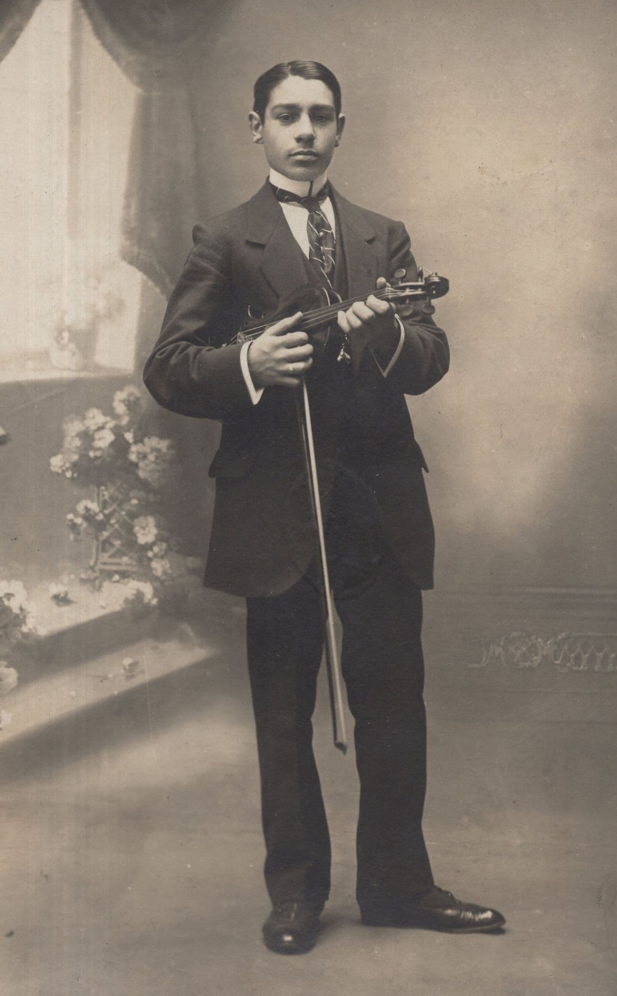 French Son Of Professor Music Violinist 1914 WW1 Old Postcard
