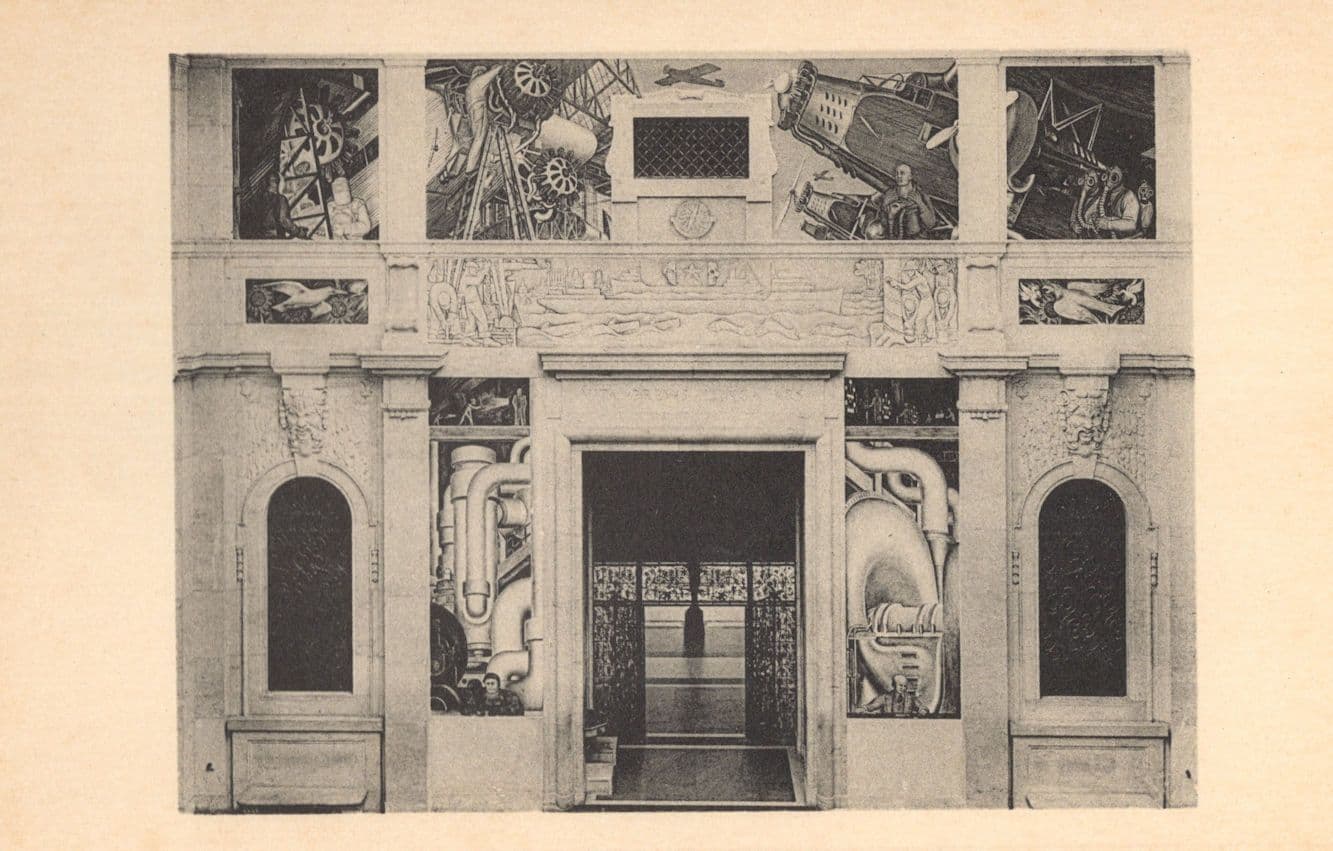 Frescoes Of Detroit West Wall Mexican Transportation & Power USA Old Postcard